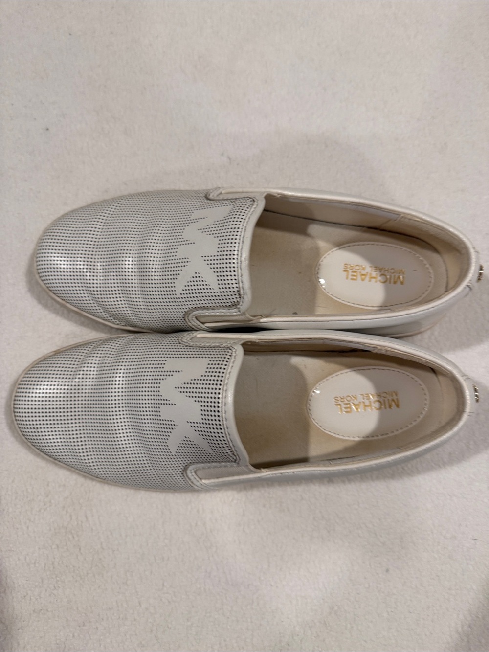 MICHAEL Michael Kors Perforated Slip-On Sneakers in Light Gray